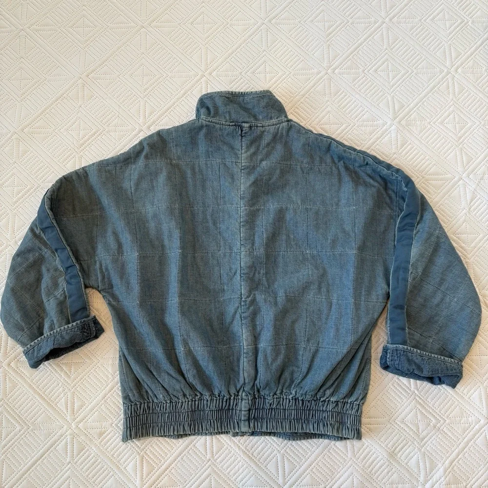 Free People Quilted Dolman Denim Jacket Size S